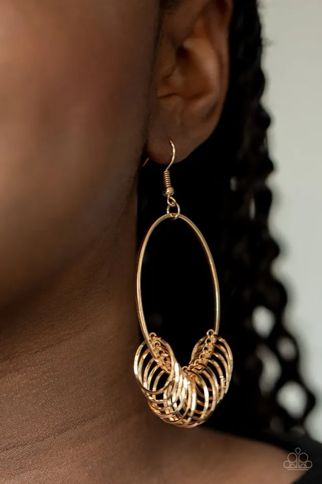 Paparazzi Earring Halo Effect Gold Paparazzi Jewelry Earrings