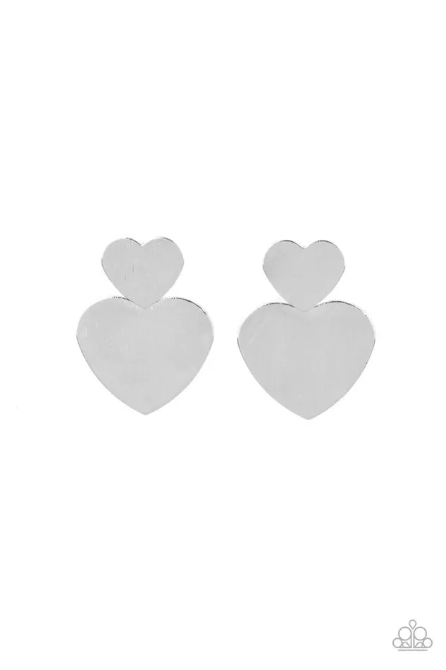 Paparazzi Earring HeartRacing Refinement Silver Paparazzi Jewelry Earrings Paparazzi Earring HeartRacing Refinement Silver Paparazzi Jewelry Earrings