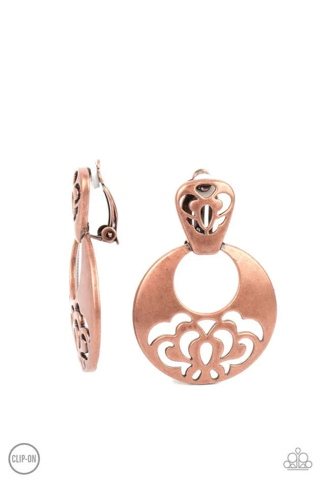 Paparazzi Earring Industrial Eden Copper Paparazzi Jewelry Earrings Paparazzi Earring Industrial Eden Copper Paparazzi Jewelry Earrings