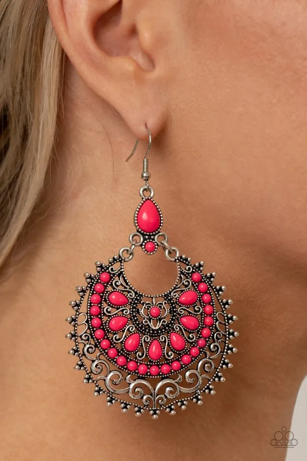 Paparazzi Earring Laguna Leisure Pink Paparazzi Jewelry Earrings