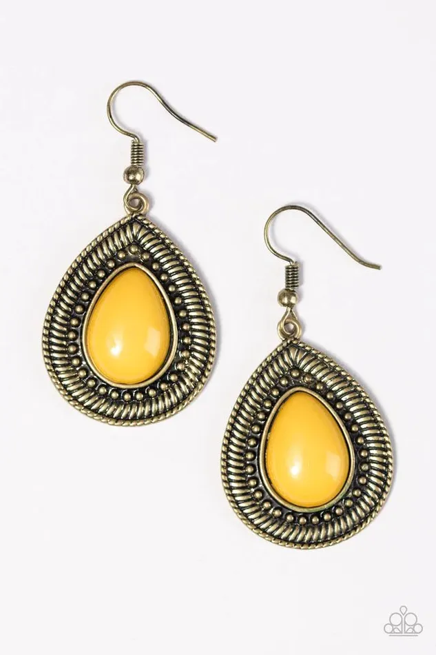 Paparazzi Earring Lost In The Jungle Yellow Paparazzi Jewelry Earrings