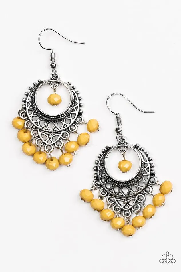 Paparazzi Earring Meet Me In Paradise Yellow Paparazzi Jewelry Earrings