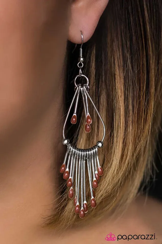 Paparazzi Earring Painted Pony Brown Paparazzi Jewelry Earrings