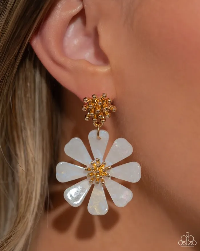 Paparazzi Earring Poetically Pastel White Paparazzi Jewelry Earrings