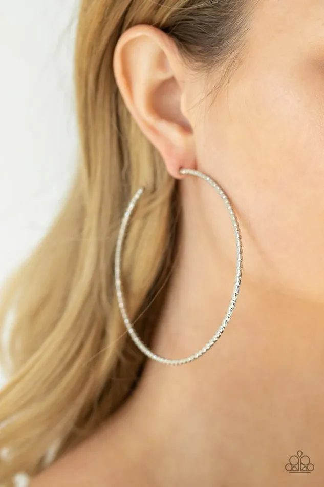 Paparazzi Earring Pump Up The Volume Silver Paparazzi Jewelry Earrings