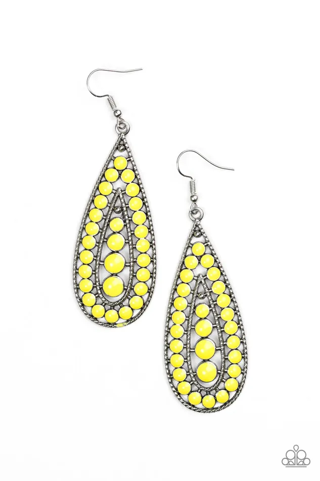 Paparazzi Earring Rio Rumba Yellow Paparazzi Jewelry Earrings