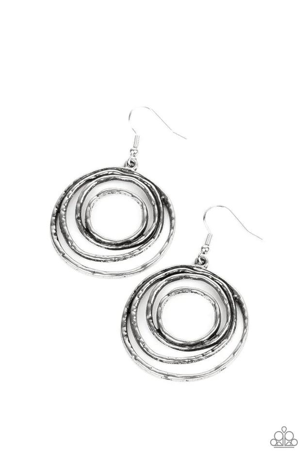 Paparazzi Earring Spiraling Out of Control Silver Paparazzi Jewelry Earrings Paparazzi Earring Spiraling Out of Control Silver Paparazzi Jewelry Earrings