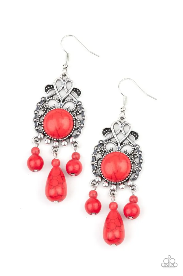 Paparazzi Earring Stone Bliss Red Paparazzi Jewelry Earrings Paparazzi Earring Stone Bliss Red Paparazzi Jewelry Earrings