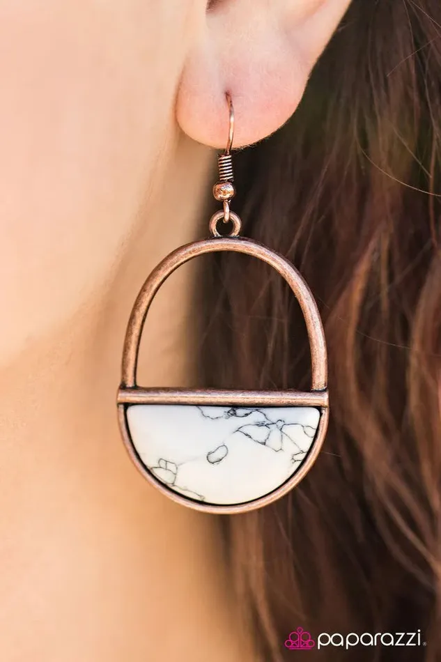Paparazzi Earring Stone Horizons Copper Paparazzi Jewelry Earrings