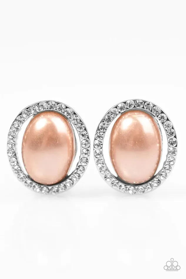 Paparazzi Earring Top Class Shimmer Brown Paparazzi Jewelry Earrings