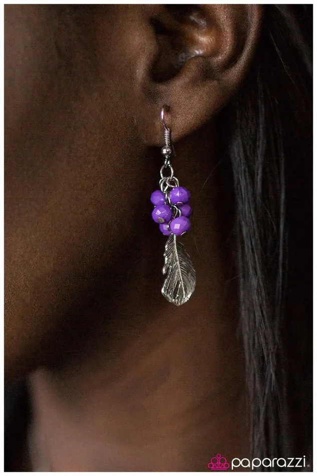 Paparazzi Earring Up Up and Away Purple Paparazzi Jewelry Earrings