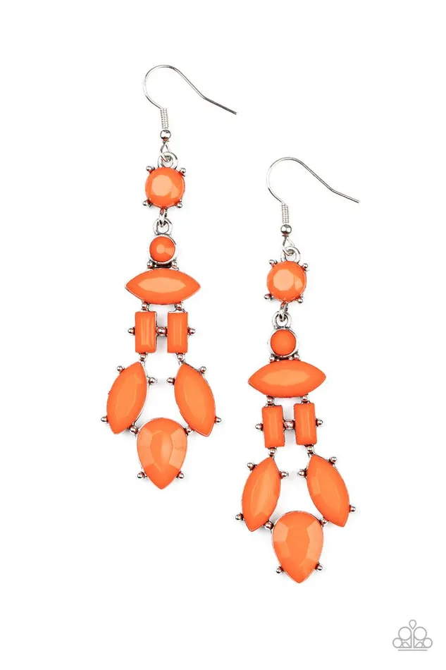 Paparazzi Earring Visually Vivacious Orange Paparazzi Jewelry Earrings