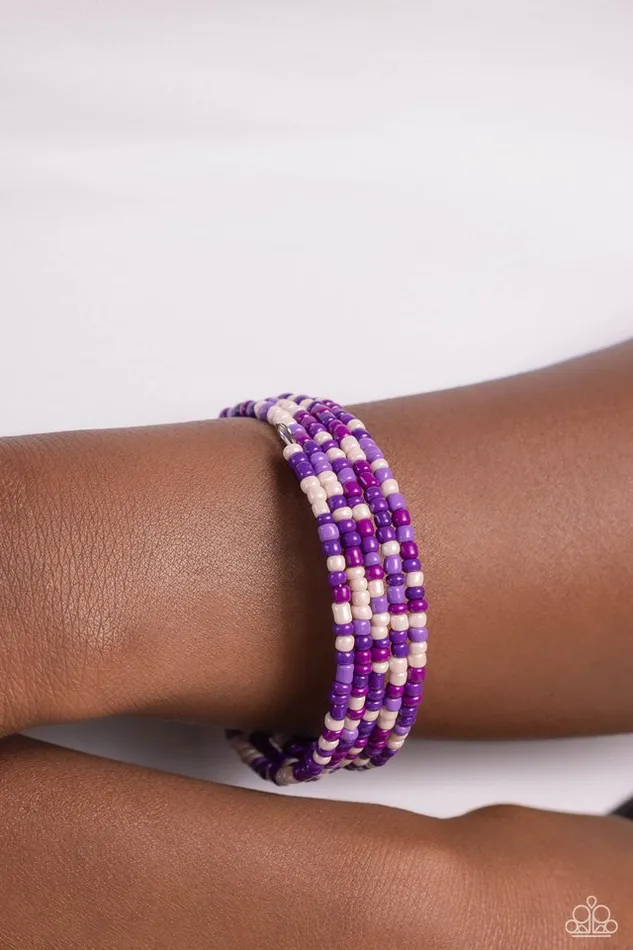 Paparazzi Jewelry Bracelets Paparazzi Bracelet Coiled Candy Purple