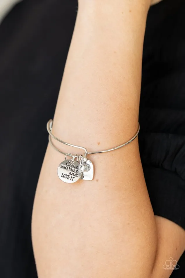 Paparazzi Jewelry Bracelets Paparazzi Bracelet Come What May and Love It White