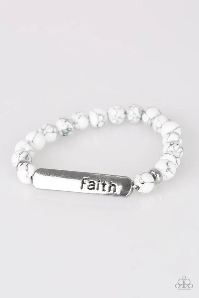 Paparazzi Jewelry Bracelets Paparazzi Bracelet Fearless Faith White