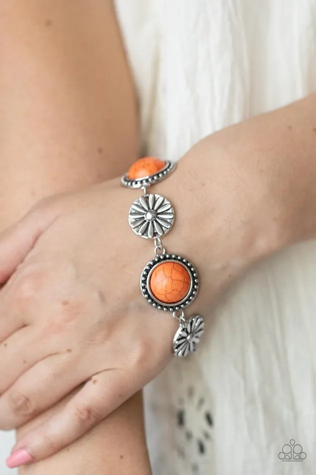 Paparazzi Jewelry Bracelets Paparazzi Bracelet Fredonia Flower Patch Orange