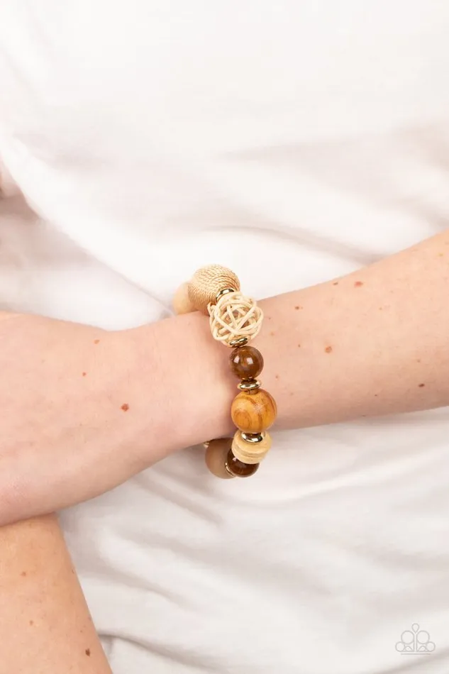 Paparazzi Jewelry Bracelets Paparazzi Bracelet Happily Homespun Brown