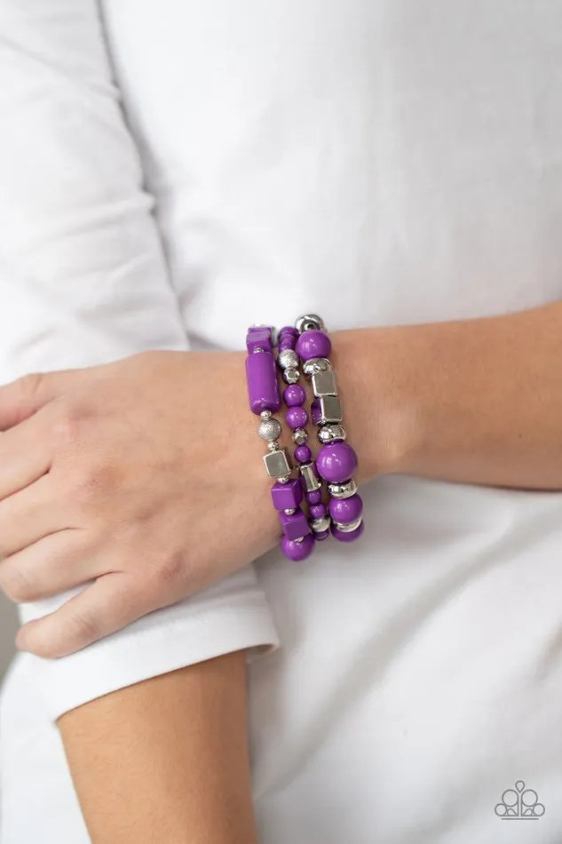 Paparazzi Jewelry Bracelets Paparazzi Bracelet Perfectly Prismatic Purple