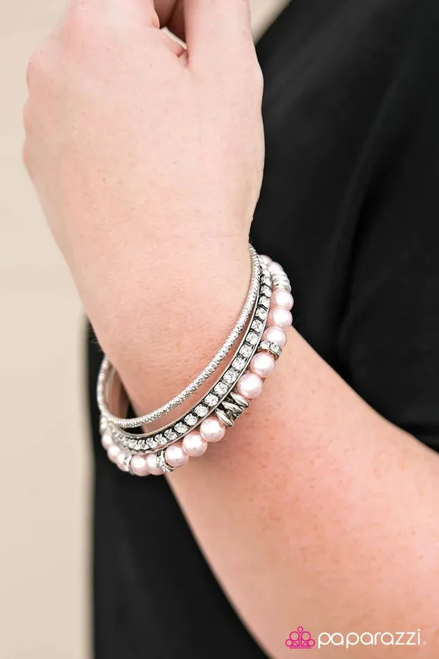 Paparazzi Jewelry Bracelets Paparazzi Bracelet Read The REFINED Print Pink