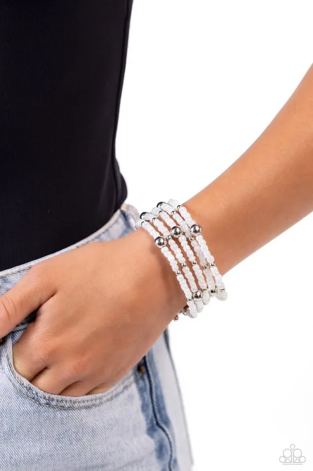 Paparazzi Jewelry Bracelets Paparazzi Bracelet Refined Retrograde White