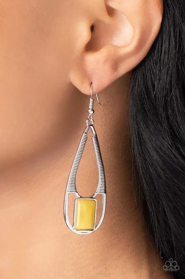 Paparazzi Jewelry Earrings Paparazzi Earring Adventure Story Yellow
