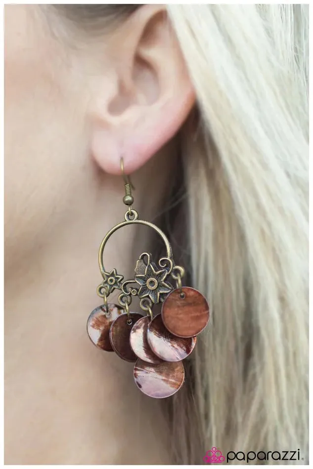 Paparazzi Jewelry Earrings Paparazzi Earring Aquamarine Dream Brown