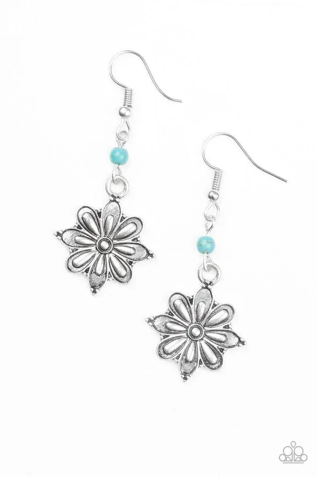 Paparazzi Jewelry Earrings Paparazzi Earring Cactus Blossom Blue