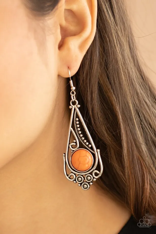 Paparazzi Jewelry Earrings Paparazzi Earring Canyon Climate Orange