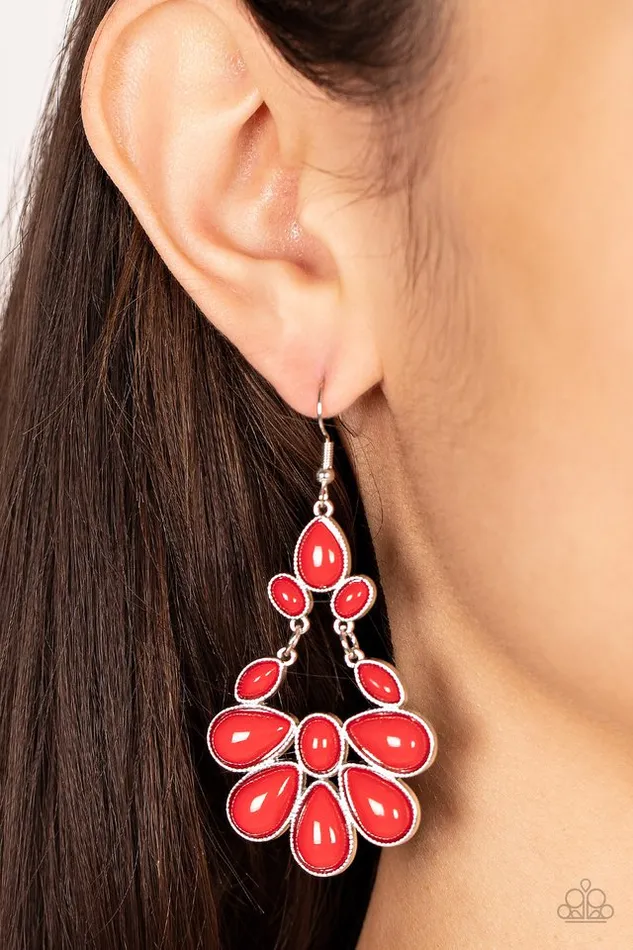 Paparazzi Jewelry Earrings Paparazzi Earring Colorfully Canopy Red