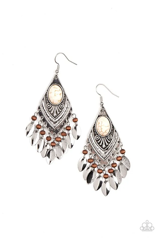 Paparazzi Jewelry Earrings Paparazzi Earring Earthy Etiquette White Paparazzi Jewelry Earrings Paparazzi Earring Earthy Etiquette White