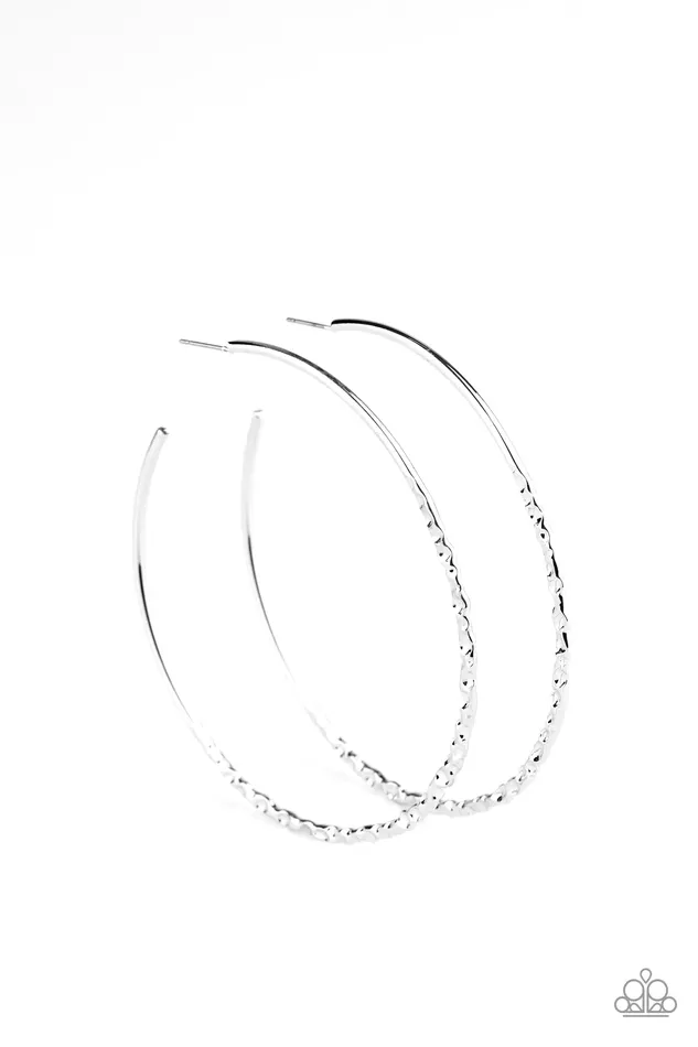 Paparazzi Jewelry Earrings Paparazzi Earring Embellished Edge Silver