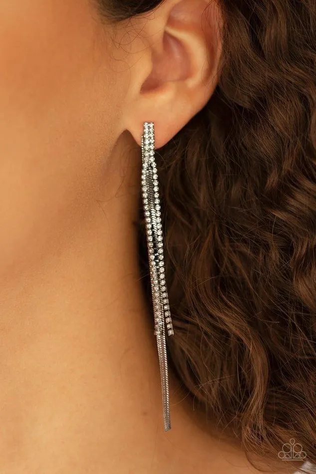 Paparazzi Jewelry Earrings Paparazzi Earring Flavor of the SLEEK Black