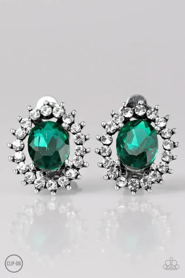 Paparazzi Jewelry Earrings Paparazzi Earring Glitter Glamour Green