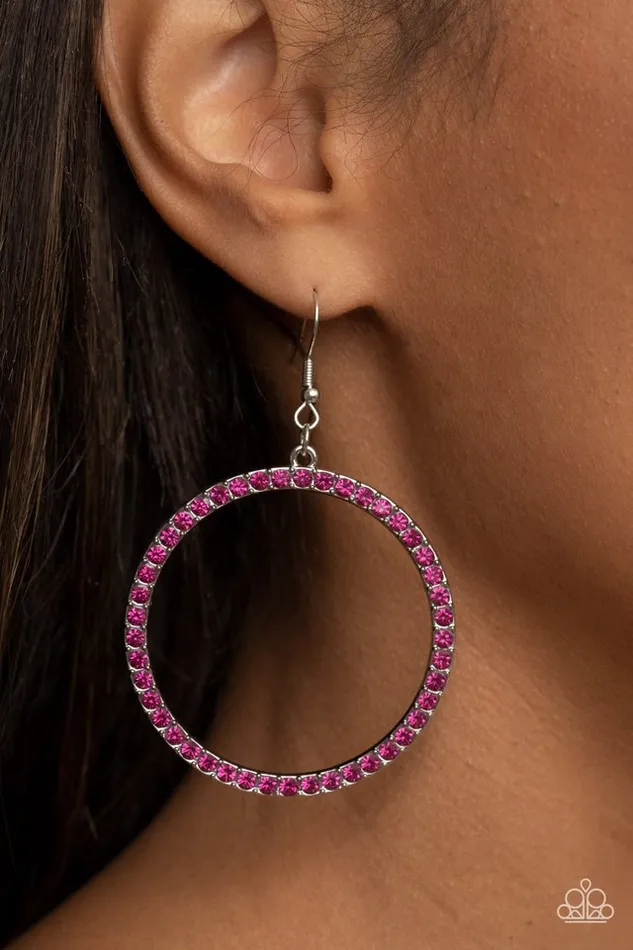 Paparazzi Jewelry Earrings Paparazzi Earring HeadTurning Halo Pink