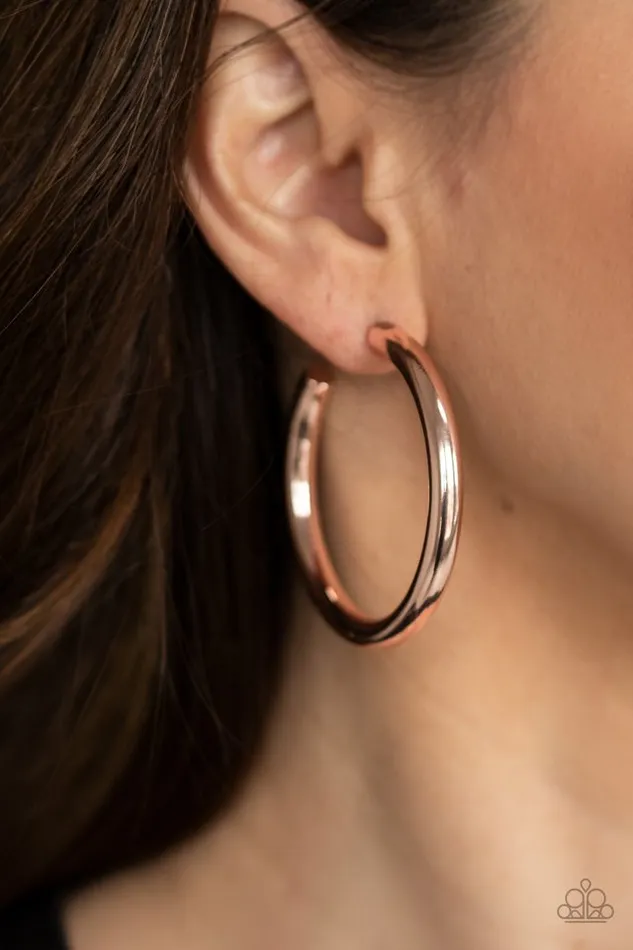 Paparazzi Jewelry Earrings Paparazzi Earring Hoop Hustle Rose Gold