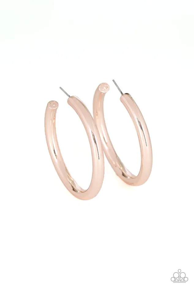 Paparazzi Jewelry Earrings Paparazzi Earring Hoop Hustle Rose Gold Paparazzi Jewelry Earrings Paparazzi Earring Hoop Hustle Rose Gold