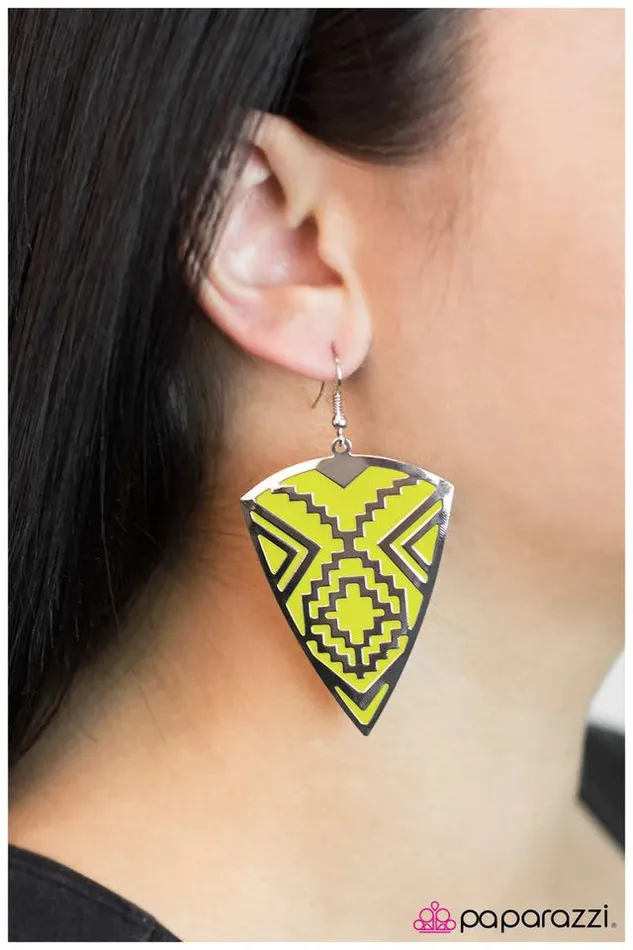 Paparazzi Jewelry Earrings Paparazzi Earring Land Of the Lost Green