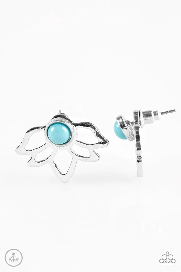 Paparazzi Jewelry Earrings Paparazzi Earring Lotus Breeze Blue
