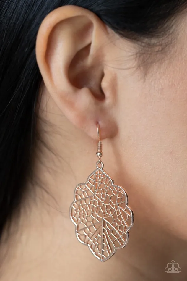 Paparazzi Jewelry Earrings Paparazzi Earring Meadow Mosaic Rose Gold
