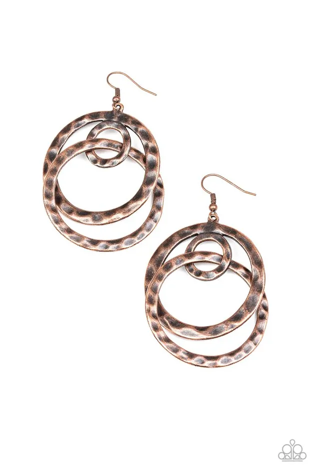 Paparazzi Jewelry Earrings Paparazzi Earring Modern Relic Copper Paparazzi Jewelry Earrings Paparazzi Earring Modern Relic Copper