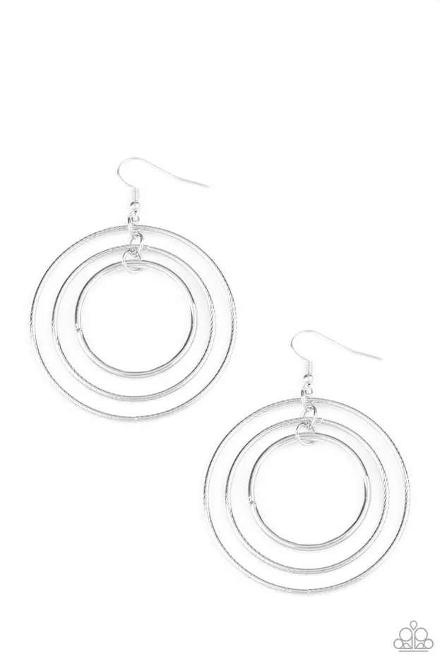 Paparazzi Jewelry Earrings Paparazzi Earring Rippling Radiance Silver