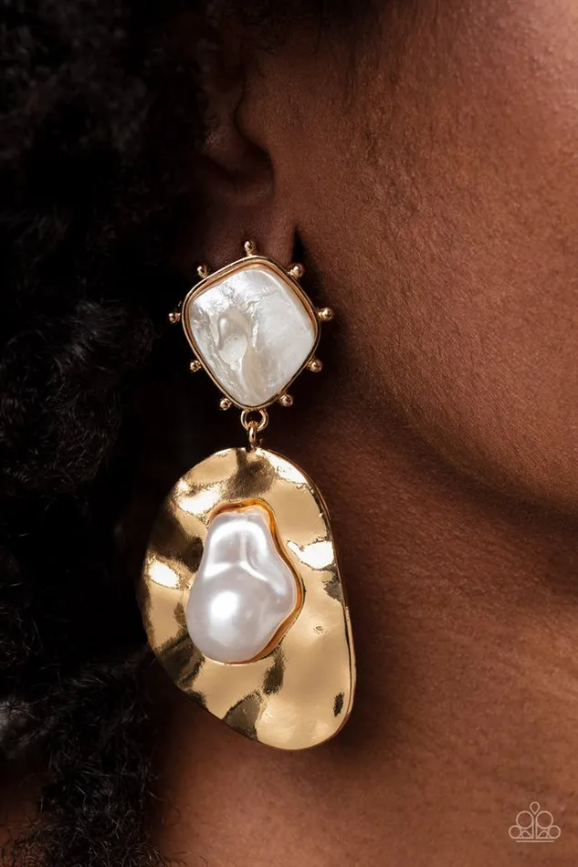 Paparazzi Jewelry Earrings Paparazzi Earring Rippling Rhapsody Gold