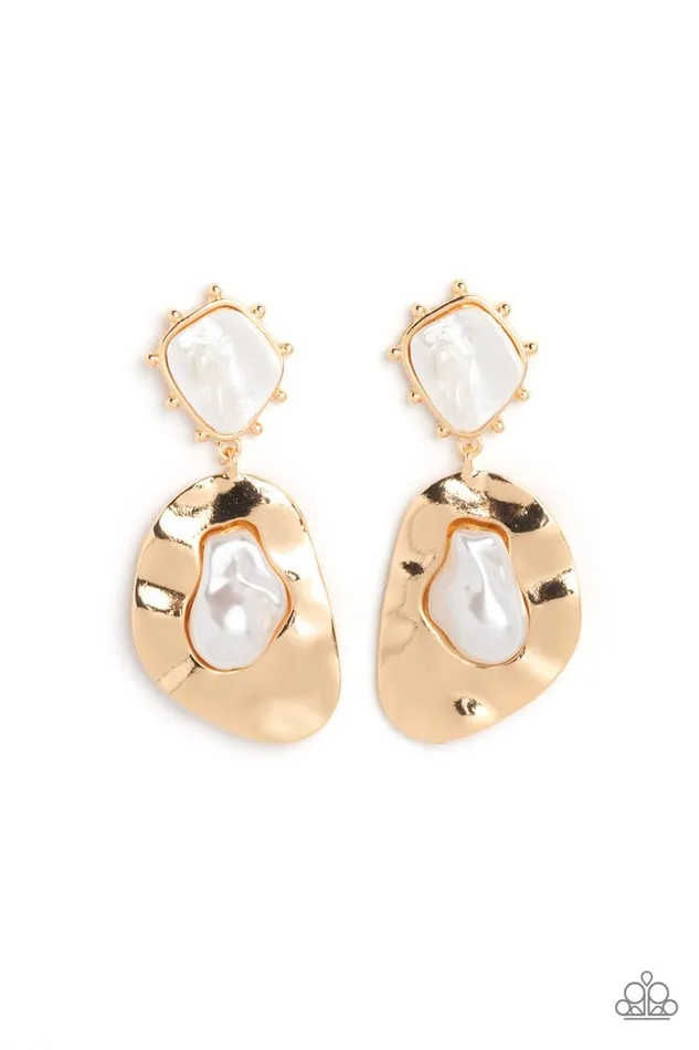 Paparazzi Jewelry Earrings Paparazzi Earring Rippling Rhapsody Gold
