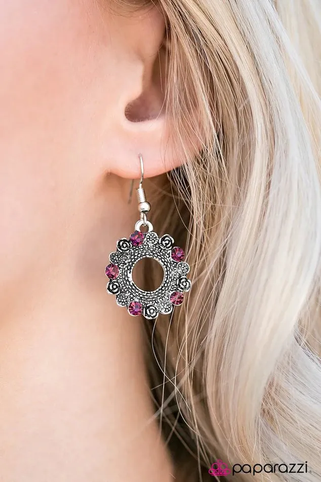 Paparazzi Jewelry Earrings Paparazzi Earring Royal Rose Garden Purple