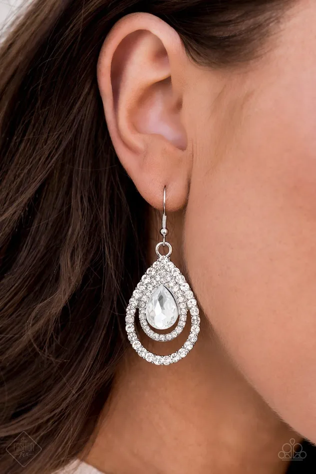 Paparazzi Jewelry Earrings Paparazzi Earring So The Story GLOWS White