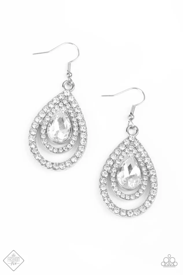 Paparazzi Jewelry Earrings Paparazzi Earring So The Story GLOWS White Paparazzi Jewelry Earrings Paparazzi Earring So The Story GLOWS White