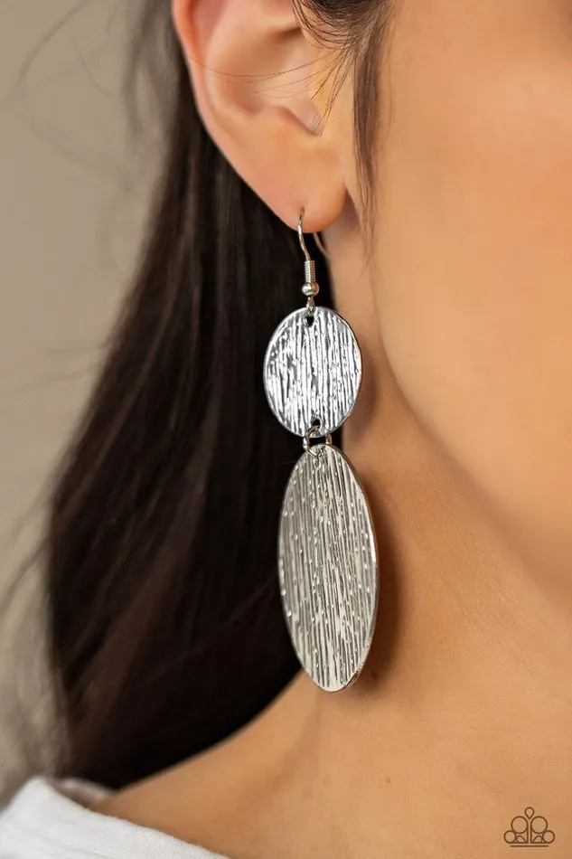 Paparazzi Jewelry Earrings Paparazzi Earring Status CYMBAL Silver