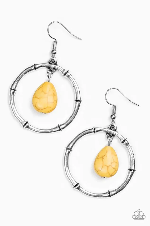 Paparazzi Jewelry Earrings Paparazzi Earring Stone Style Yellow
