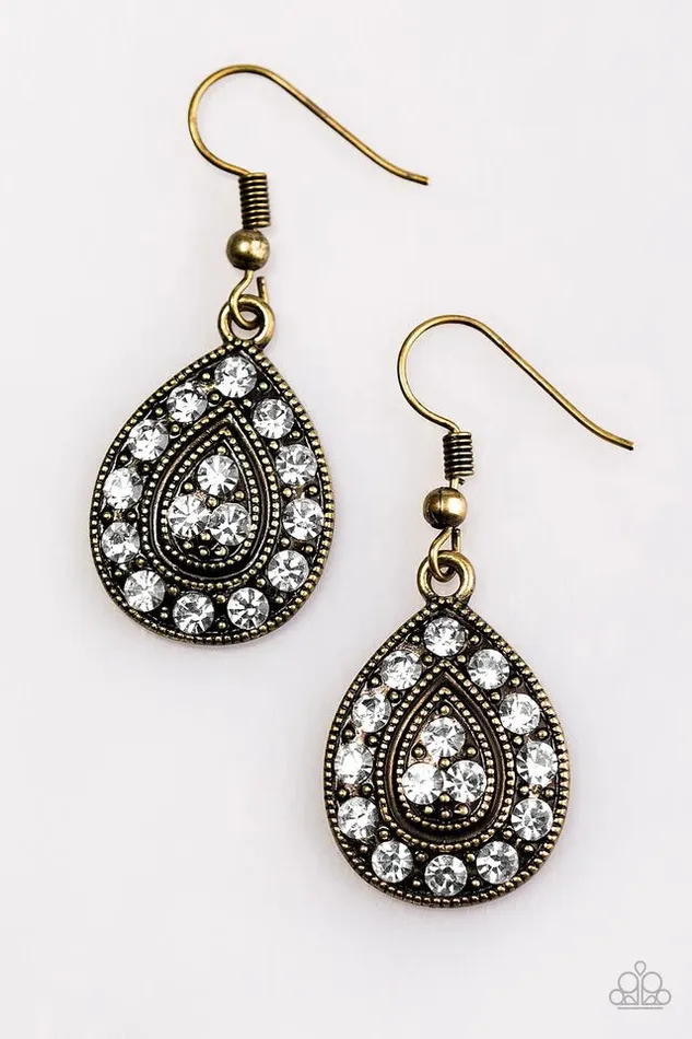 Paparazzi Jewelry Earrings Paparazzi Earring Storming Shimmer Brass
