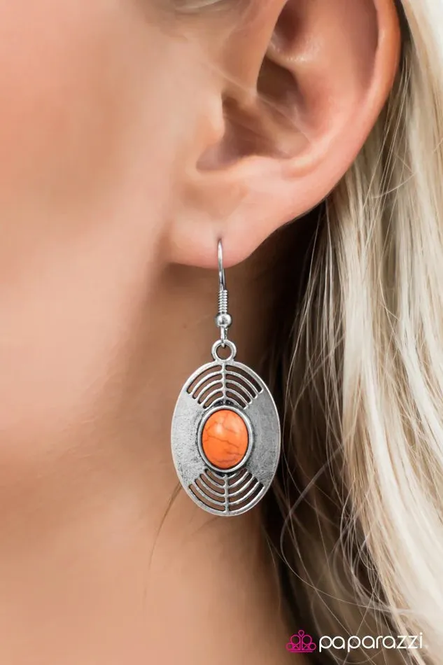 Paparazzi Jewelry Earrings Paparazzi Earring The Sound Barrier Orange